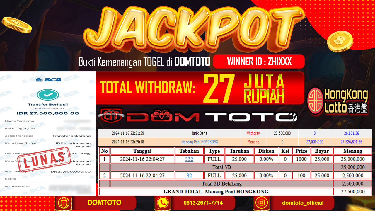 JACKPOT TOGEL HONGKONG 16 NOVEMBER 2024